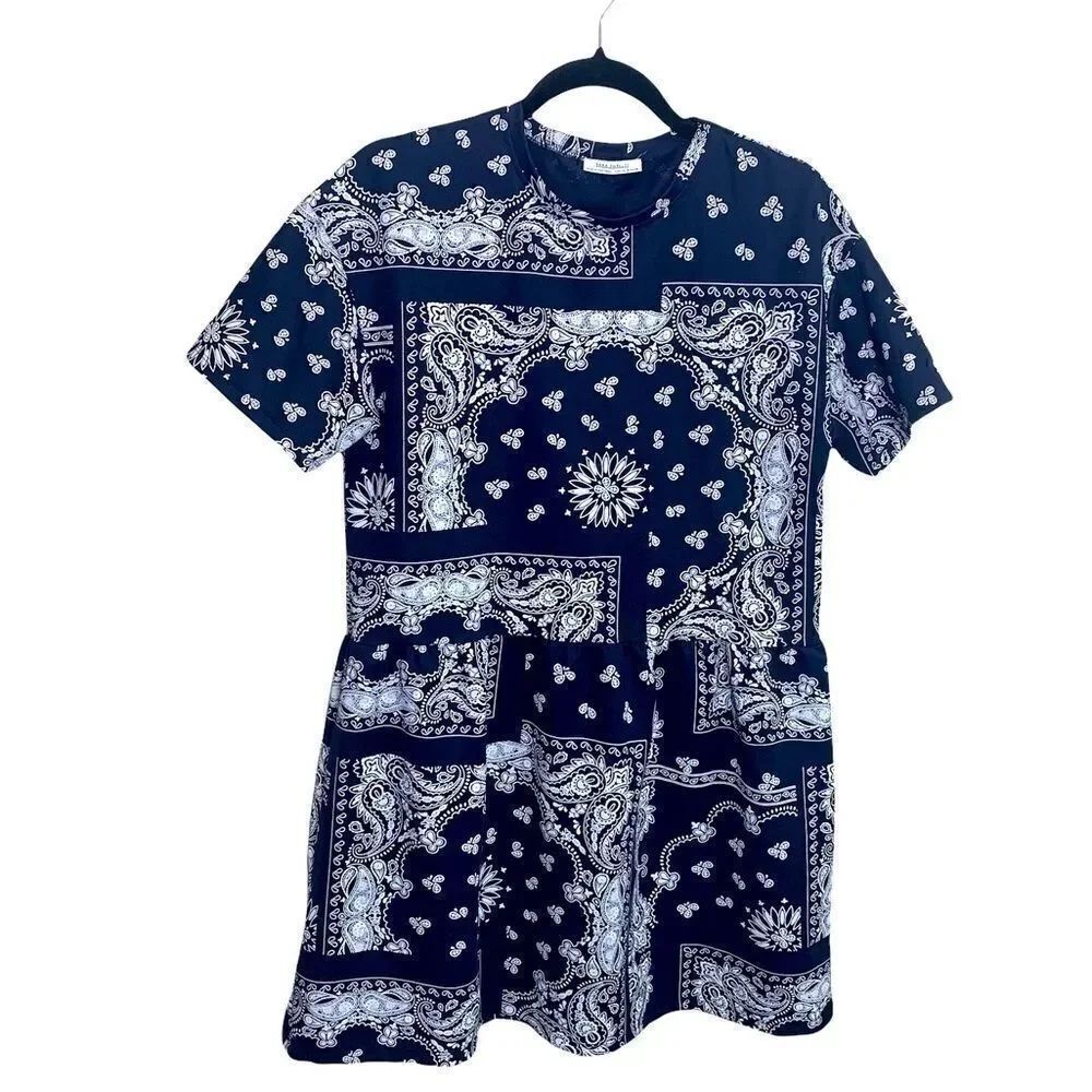 15. Zara babydoll bandana dress short sleeve medium